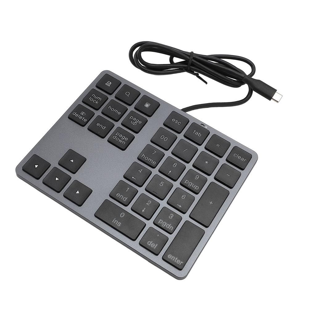 Wired Numeric Keypad USB C 3.1 HUB 5Gbps 34 Keys External Keyboard Slim Wired Numpad for Laptop Desktop PC