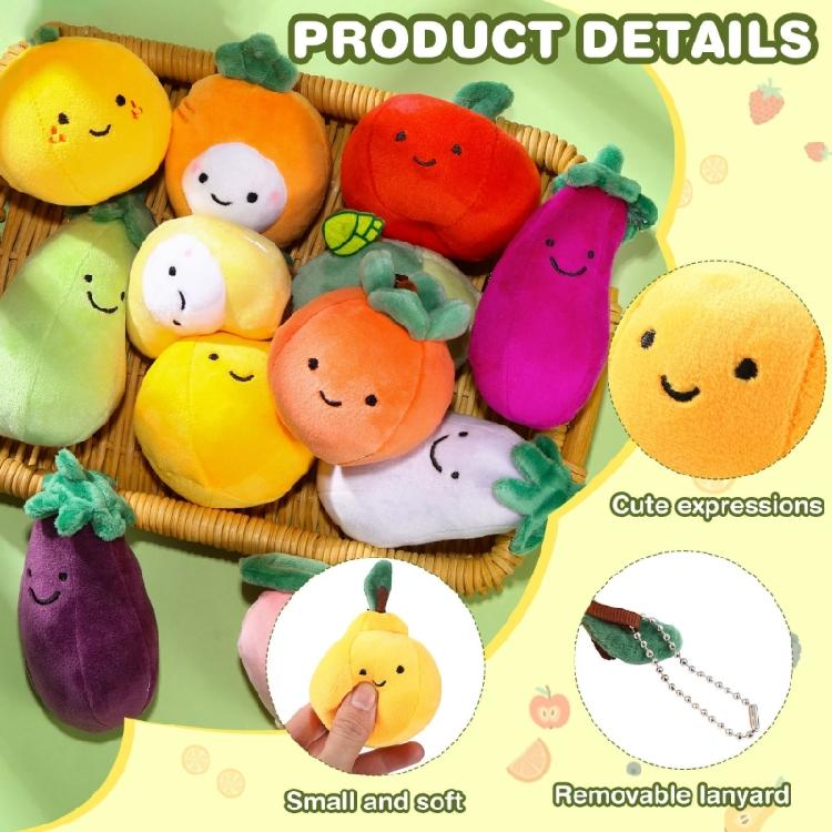 Vibrant Fruit Plush Keychain Pendants Simulation Fruit Plush Keychains Sturdy Key Rings Pendant Charm for Everyday Use