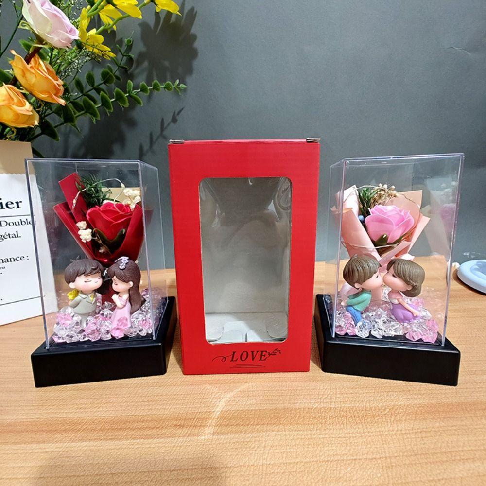 with Transparent Cover Rose Lampshade  Mother's Day Valentine's Day Couple Gift