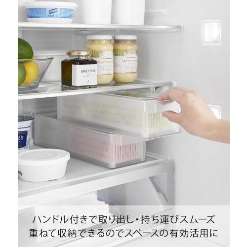 Yamazaki Tower Refrigerator-Suitable Colander Bowl with Lid and Divider, White, Container: W37.5 x D11 x H8.5cm, Dishwasher-Safe, Storage Container, M