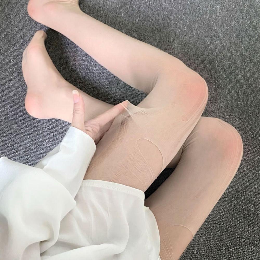 Summer Hand Torn Stockings Elastic Knee Length Socks Fashion Disposable Socks