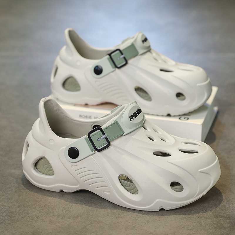 

Cave shoes men s 2025 new summer breathable trend versatile men s leisure sports cool slippers tide 45 зелёный