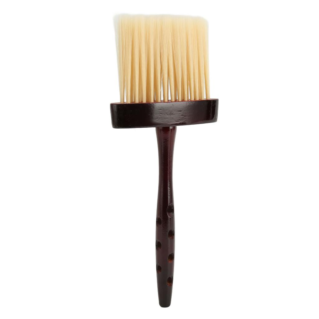 Haar Kehrbürste Langer Griff Vintage Weiche Reinigungs Nackenpuderbürste für Friseur Rotbraun