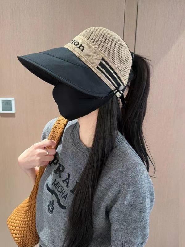 Can be tied high ponytail sunscreen hat women's summer versatile face small can hang mask empty top sunshade cap sun hat