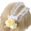 Cute Hair Accessory Hairband Lace Flower Hairpieces Hairpieces Elegant Cosplay Headbands for Parties and Weddings  Yellow