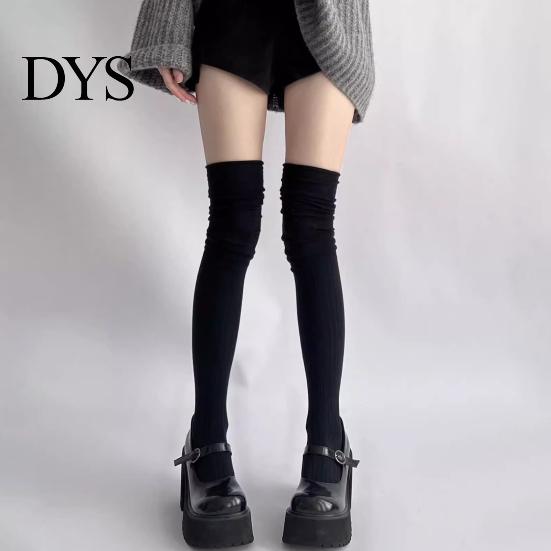 Chic Thigh High Socks Slouch Women Stretchy Over-the-knee Scrunch Long Breathable Over Knee Stockings for Boots Skirts Party Dating Street Wear