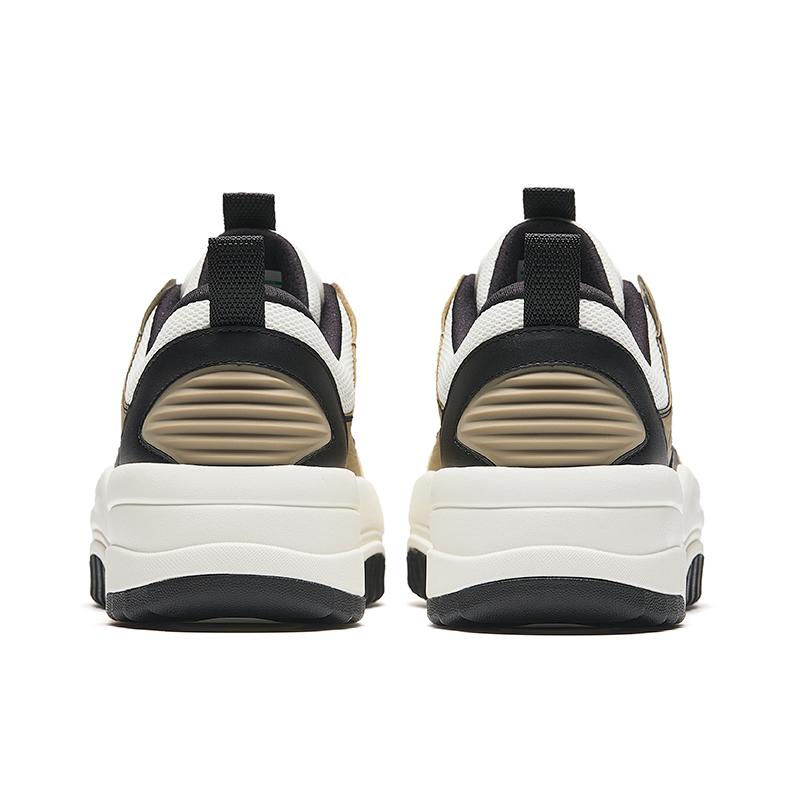 Anta Lifestyle Series Non-Slip Wear-Resistant Low-Top Skate Shoes Men Sneakers Brown White Black 112438029-4