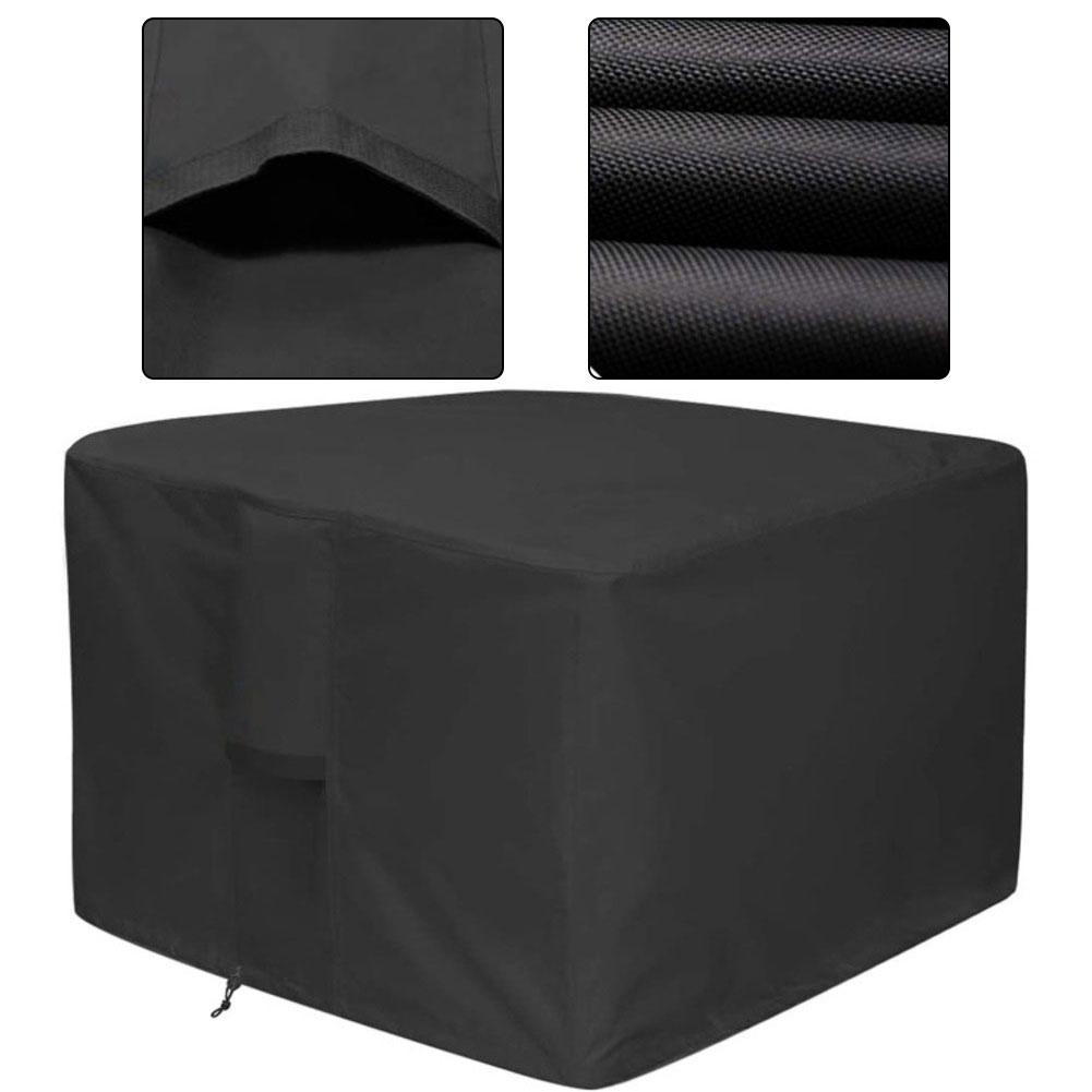 Heavy Duty Waterproof Fire Cover Firepit Cover Accessory for Outdoor Patio Windproof Polyester Material 92 92 61CM Black