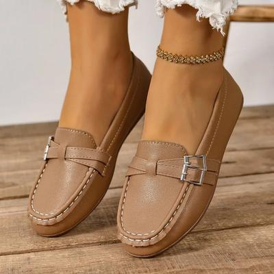 2024 Shoes for Women Loafers Women's Flats Casual Daily Flats Women Buckle Round Toe Soft Bottom Plus Size Slip On Shoes Female