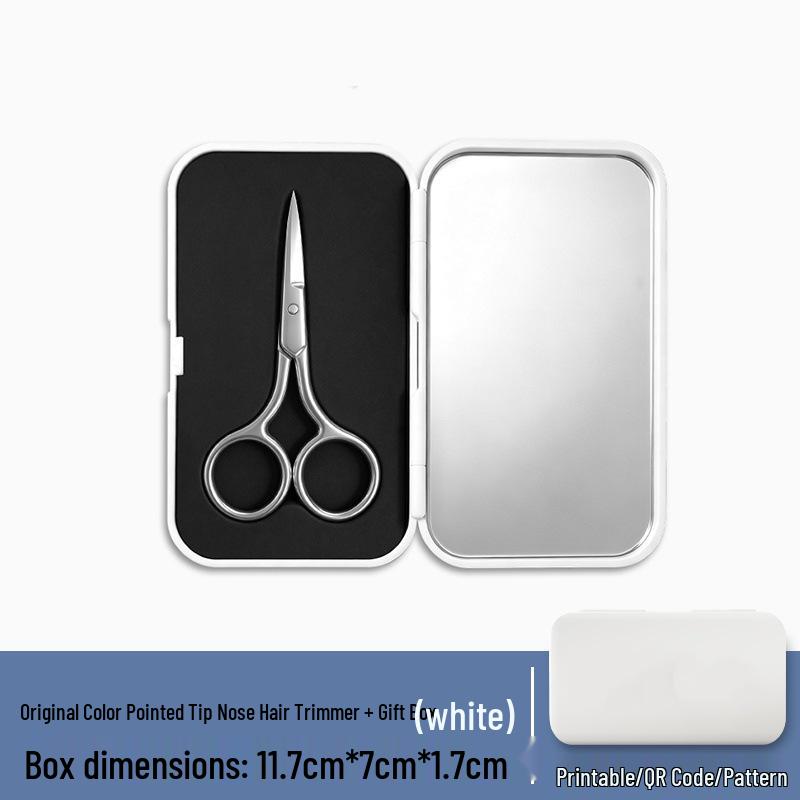 Set de Tijeras para Recortar Nariz y Cejas para Hombre - Punta Redonda, Recortadora Manual para Vello Nasal y Cejas