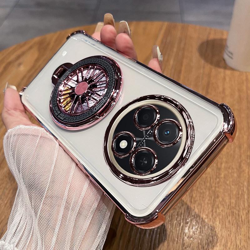 

Huawei Enjoy 90promax/90plus Transparent Phone Case with Stand & Full Coverage Lens Film Enjoy 90 Pro Max