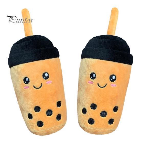 Plush Milk Tea Pet Toy Built-in Sound Bite-resistant Pet Doll Stress Relieve Teeth-grinding Interactive Dog Chew