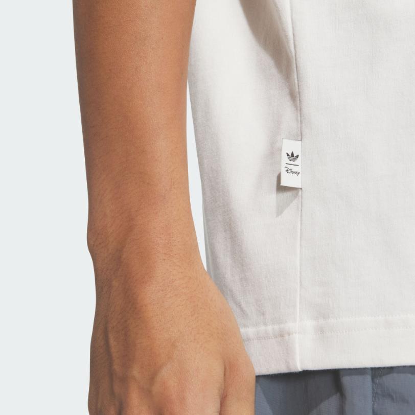 Adidas Originals X Disney HDL Graphic Print Cotton T-Shirt Unisex Tops White JP1426