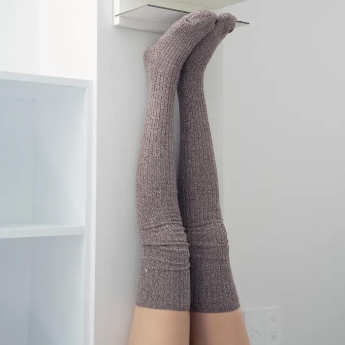 [hiig] No.612 Melange Brown Over-knee Socks