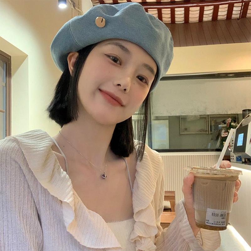 Chic Womens Lightweight Denim Beret Hat Ideal For Spring And Outings Summer