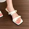 High-heeled Shoes - New Women's Square-toe Low-heeled Sandals - Versatile