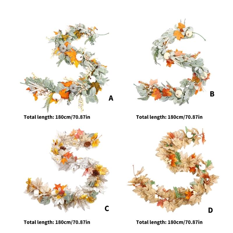 Durable Faux Maples Vine Wreath With Realistic Silk Leaves For Whole Year Wall Door Window Decoration