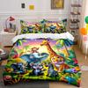 Safari Animal Decor Set Bedding Set With 1 Duvet Cover 2 Pillowcases Single Double King Queen, Gift