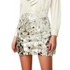 Glitter Sequin Dance Skirt High-Waisted Hip Wrapped Slimming Fit Sexy Skirt Stage Performances Mini Skirt