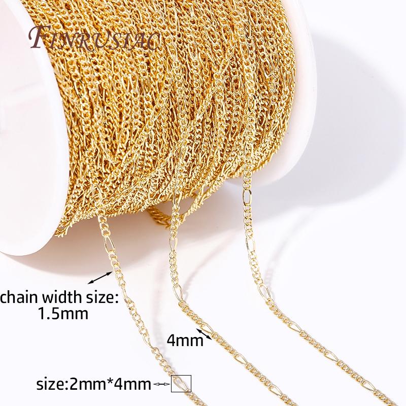 14K Gold Plated Spool Chains For DIY Handmade Jewellery Making Supplies Multi Styles Metal Bulk Chains Wholesale High Quality