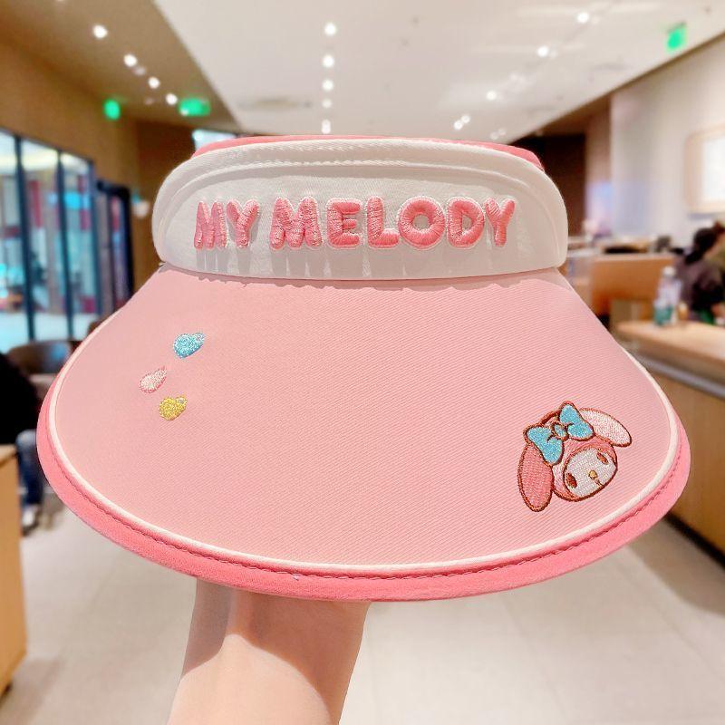 

Sanrio Kuromi Cartoon Sun Hat With Wide Brim For Girls Summer Sun Protection розовый