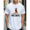 Belgian Malinois Print Men'S Casual Short Sleeve T-Shirt, Slight Stretch, Regular Fit, for Outdoor Activities, Comfortable And Breathable, Summer
