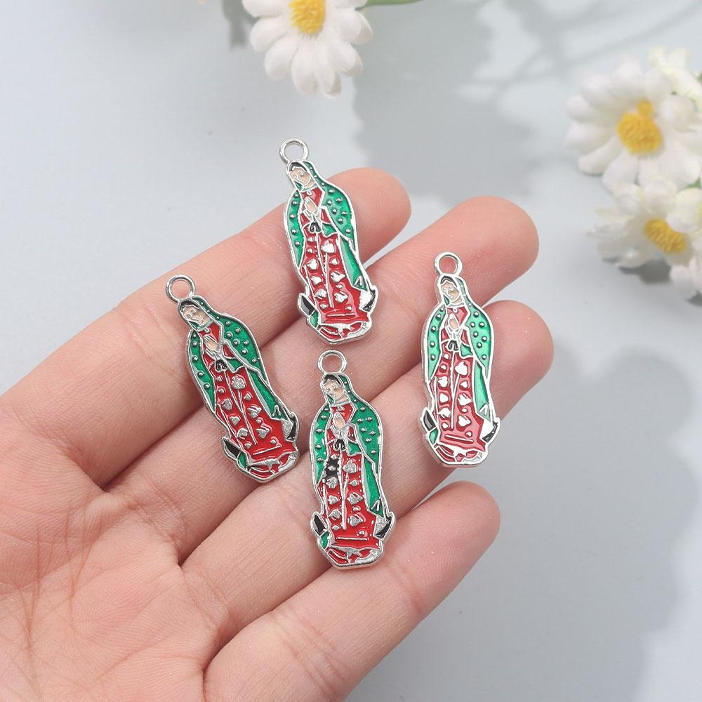 4/8/12pcs Alloy Material Enamel Madonna Pendant Creative Personalized Decorative Accessories Pendant DIY Jewelry Making