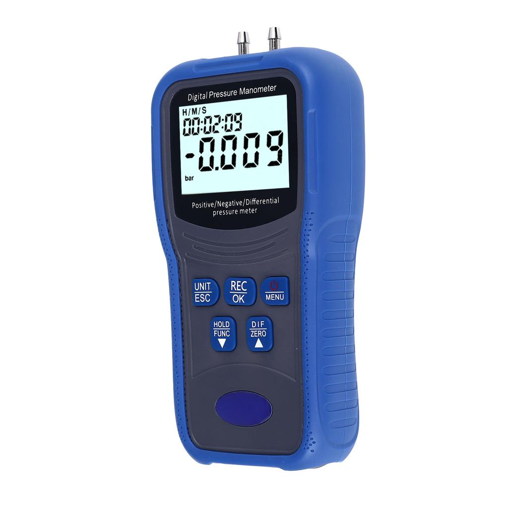 Digital Manometer High Accuracy 11 Units LCD Backlit Air Differential Pressure Gauge