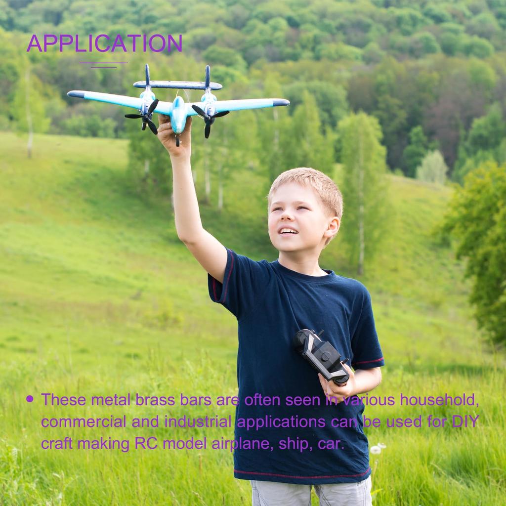 DMiotech x Brass Rods for DIY Brass Welding Lathe Drift Punch Model and Cars 20-Pack 4-inch 5/32-inch Crafts, Rods, Materials, Shafts, Airplanes,