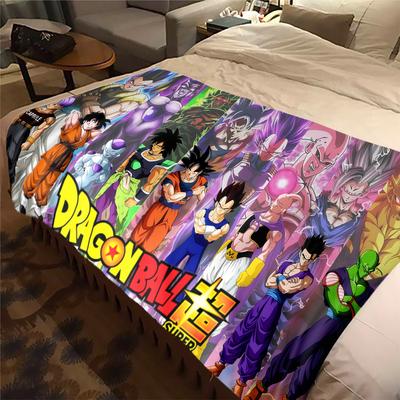 1 PIÈCE Couverture en Flanelle Imprimée DRAGON BALL, Haute qualité Toutes Saisons, Décoration d'Intérieur, Chaleur et Confort, Parfait pour les Cadeaux de Noël