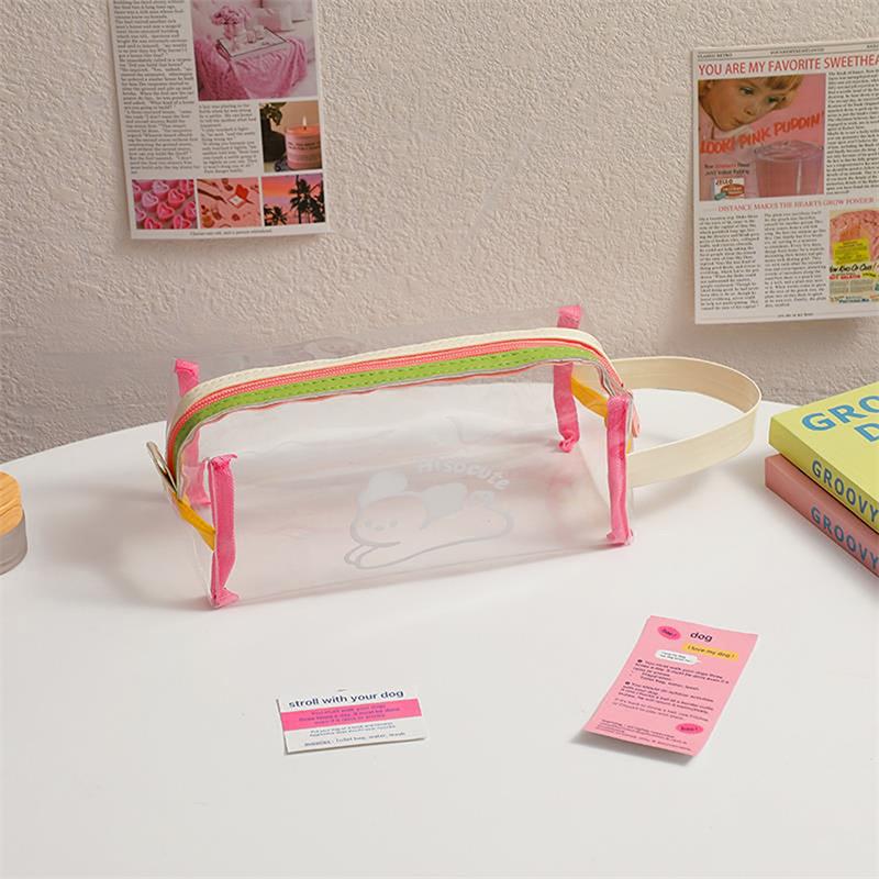 

Портативная дорожная косметичка ПВХ прозрачная водонепроницаемая косметичка большая вместимость простая сумка для хранения канцелярские сумки пенал бежевый