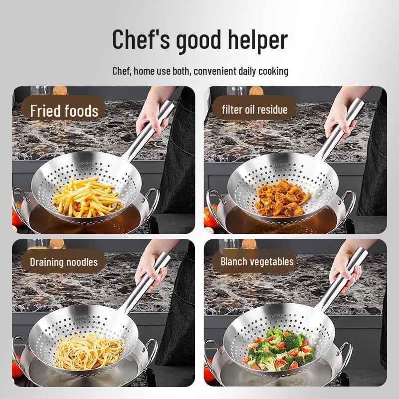 ARKIE 30cm Stainless Steel Deep Fry Slotted Ladle