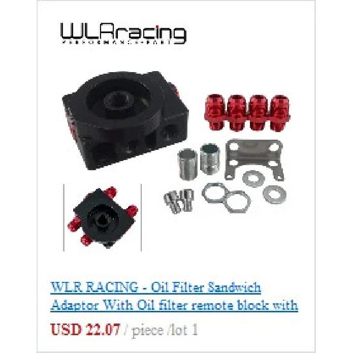 WLR RACING - Universal Aluminum AN10 Sandwich Oil Adapter Filter Cooler Plate Kit With 3/4-16 UNF , M20 X 1.5 Fitting WLR6721