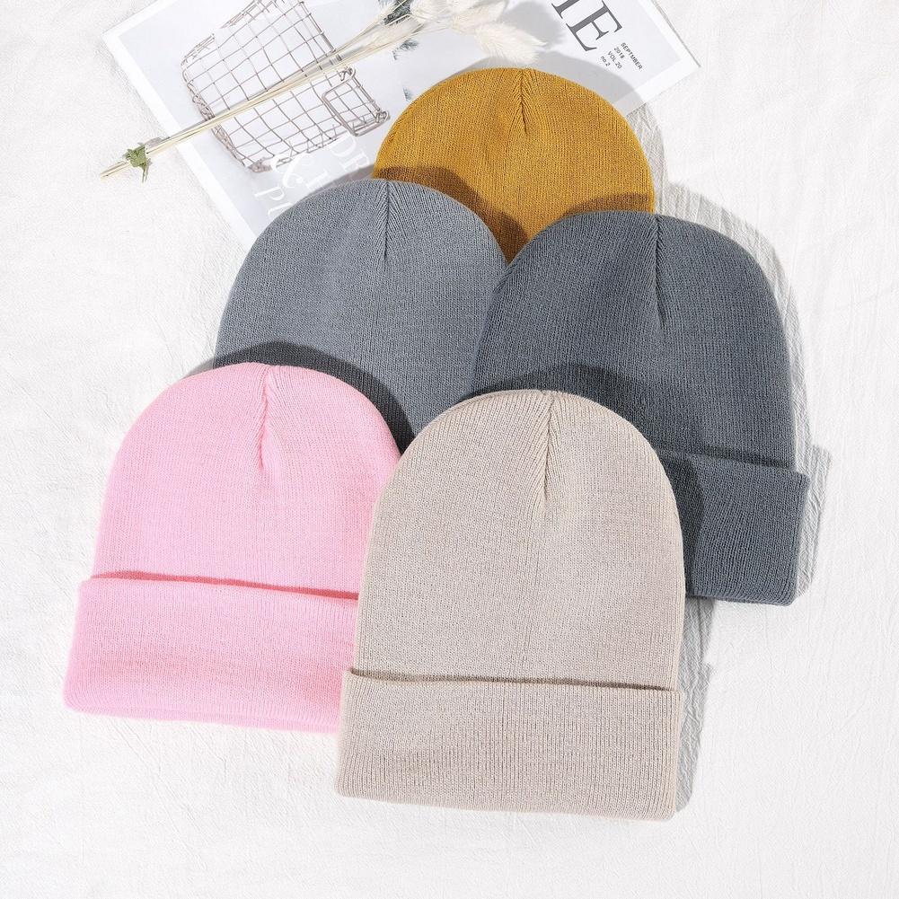 Breathable Fabric Fluorescent Colors Knitted Beanie Winter Dome Hat
