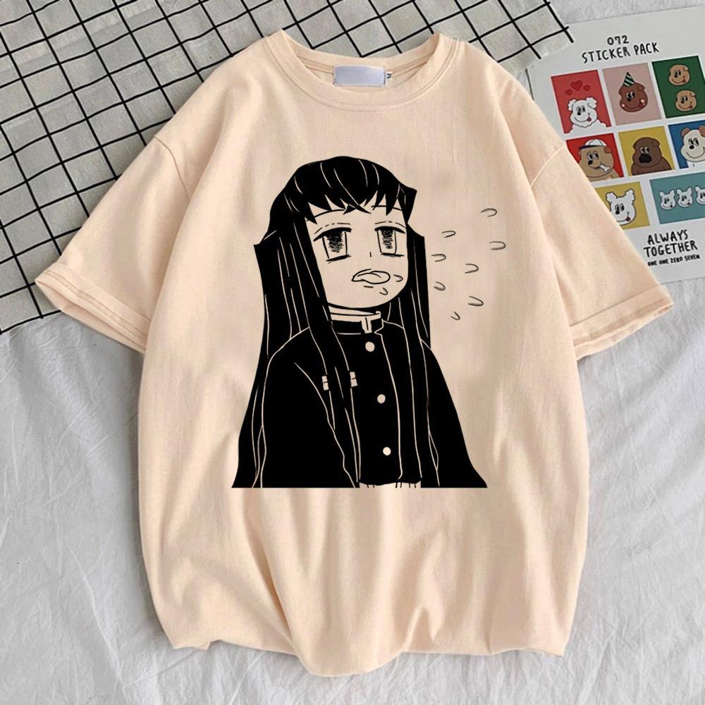 Muichiro Tokito T Shirt Female Trendy Graphic 2000s Psychedelic Colorful Streetwear T Shirt Vintage Graphic Comfortable Grunge