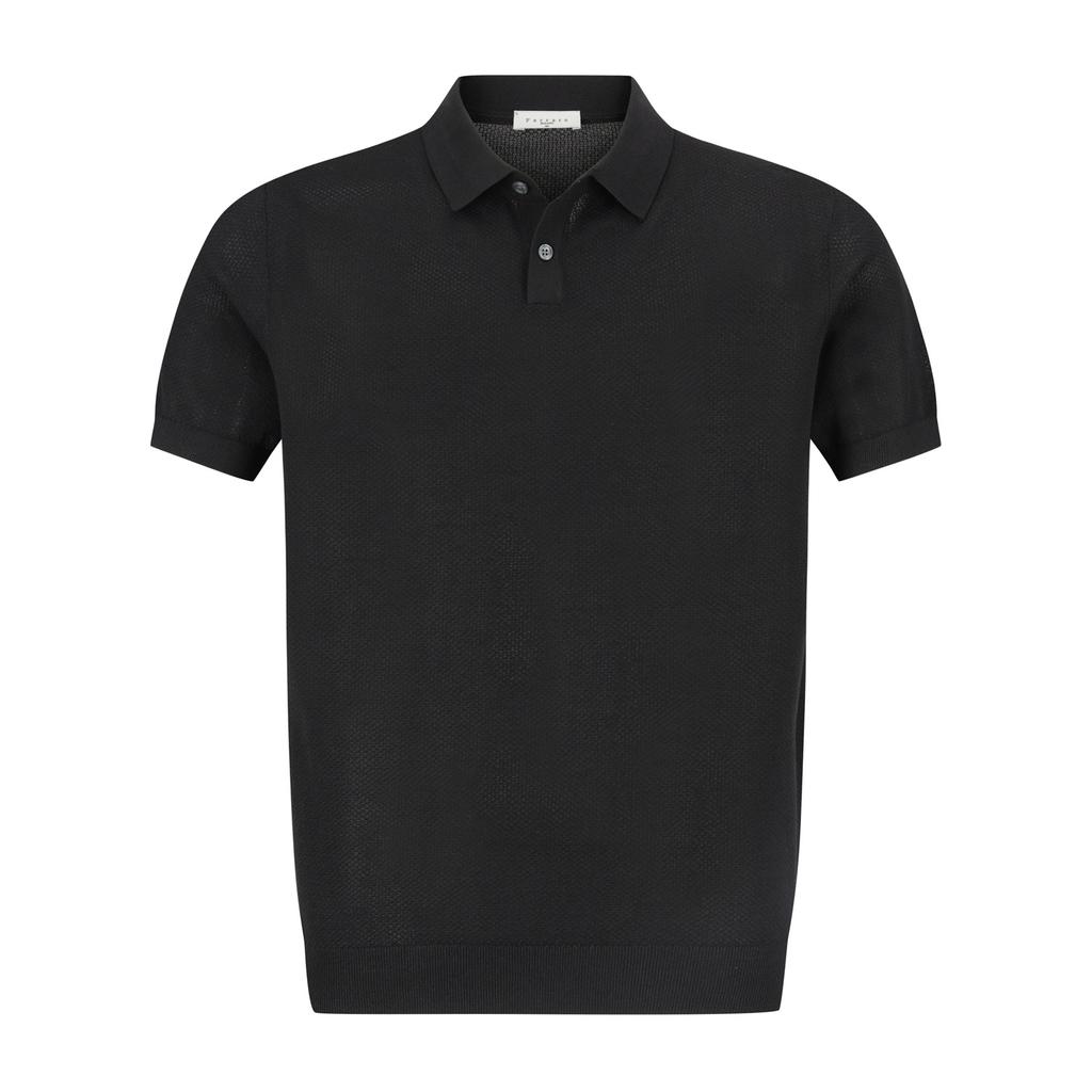 FERRAROMILANO Cotton Blend Collared Knit Black (Am0Gtsy20339)