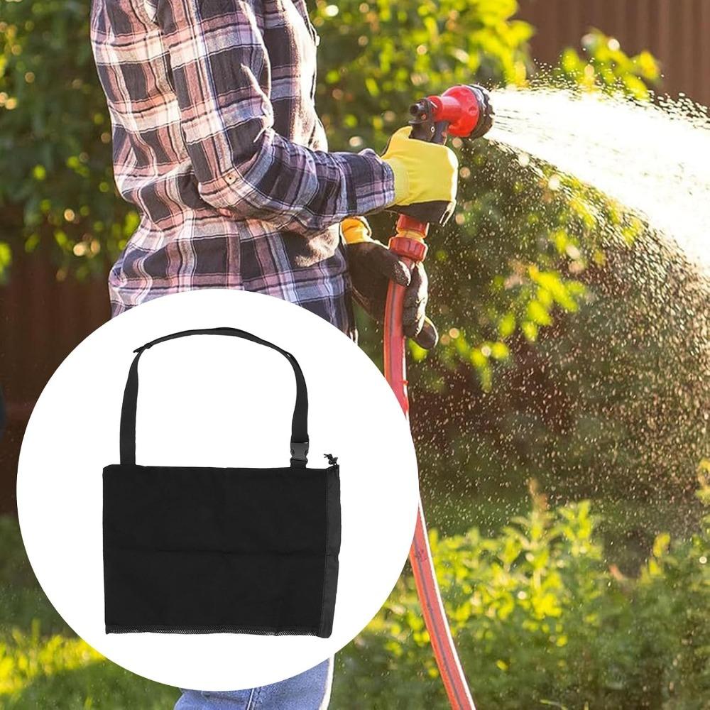 Nylon Fabric, Mesh Garden Hose Organizer Black Water Hose Storage Bag Jumper Cable Storage