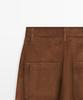 Masimodutti Wide Suede Leather Pocket Pants