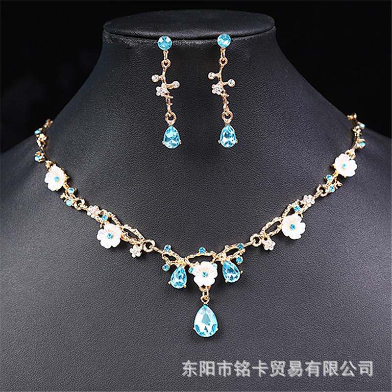 Fashion Accessory Chain Set - Alloy Necklace And Earrings Set - Wedding Jewelry Set For Brides