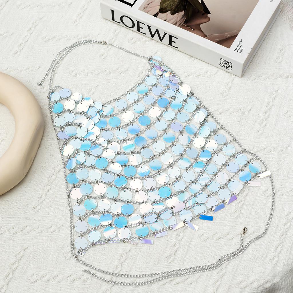 Beach Wind Casual Handmade Bikini Chest Chain Hanging Neck Colorful Nightclub Wind Sequins Sexy Body Chain