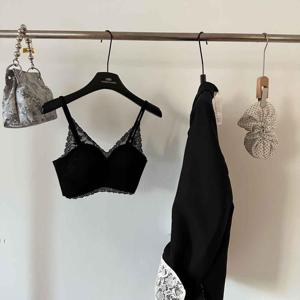 French Gentle Pure V-Neck Lace Underwear Women's Sexy Thin Steel Rim Gathering Anti-Sagging Traceless Bra Cover