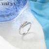 Moissanite Ring 925 Sterling Silver White Gold Plated Open Adjustable S Shape Pave Band D Color VVS Trendy Women Gift