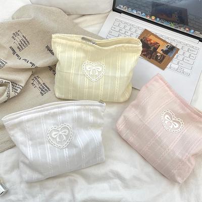 Ins Style Schleife Kosmetiktasche Große Kapazität Make-up Tasche Reise Clutch Tasche Menstruationstasche Sonstige Aufbewahrungstasche