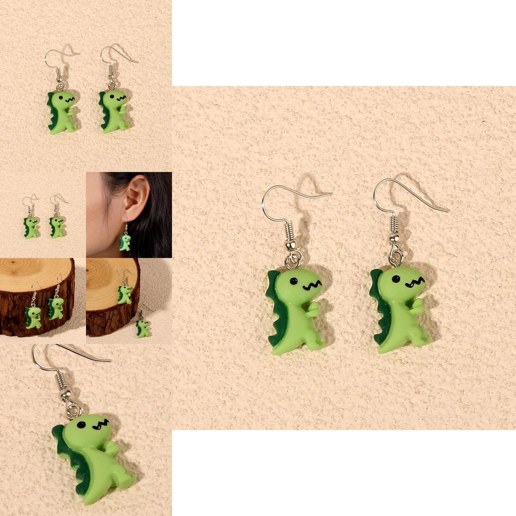 Cute Dinosaur Animal Earrings With Soft Clay Material For Stylish Female Ear Accessory