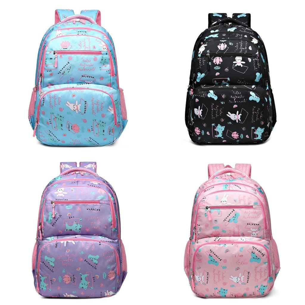 Rabbit Pattern Unisex Schoolbag Kids Backpack Compartment Breathable Lightweight