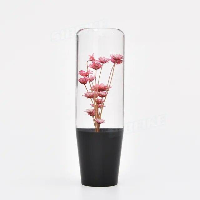 Universal 15CM Car Manual Shifter Head Shift Knob Stick Crystal Transparent Flower Gear Shift Knob