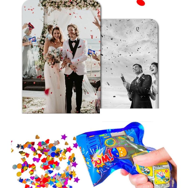30Pcs Party Celebration Confetti Cannons Automatic Inflation Design Confetti Poppers Birthday and Wedding Event Supply