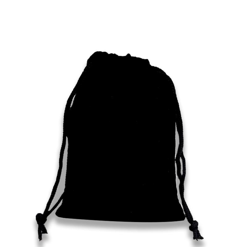 

Красный и черный флокированный мешочек для украшений на кулиске - с возможностью нанесения логотипа 7x9 cm чёрный