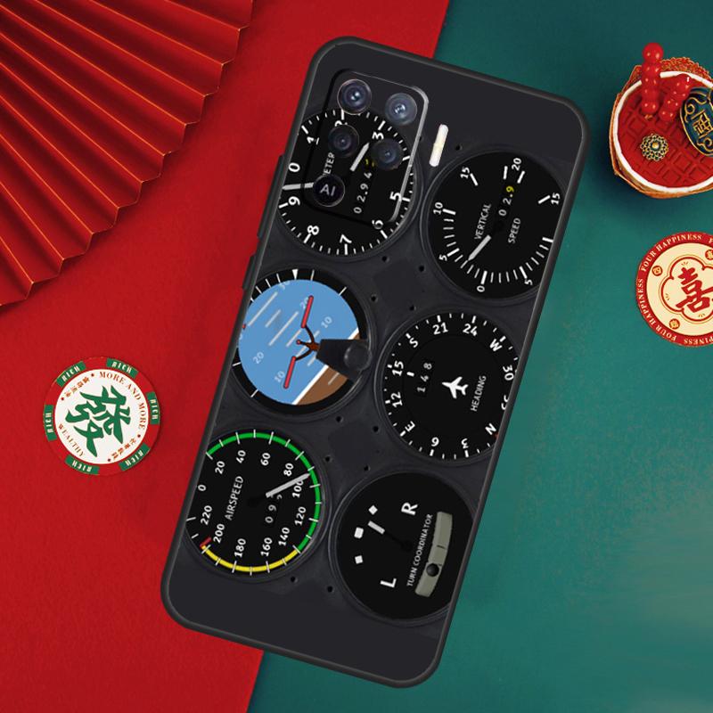 AIRCRAFT COCKPIT DASHBOARD Case For Oppo A6 A5 Pro A15 A18 A38 A58 A78 A98 A54 A74 A94 A17 A57 A80 A60 A40 A16 A76 A96