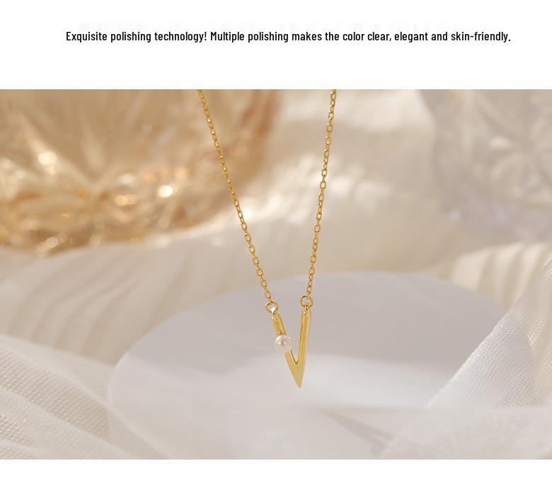 Banyan Tree S925 Silber V-förmige Schlüsselbeinkette für Damen - Closed Eyes Serie